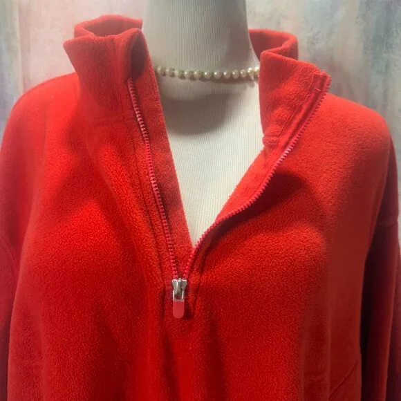 📌Woman Within Ferrari Red Microfleece Quarter-Zip Pullover 5X 38/40 - Picture 4 of 12